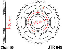 JT Sprockets 849.38 JTR hátsó lánckerék acél