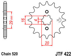 JT Sprockets 422.12 JTF első lánckerék