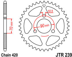 JT Sprockets 239.40 JTR hátsó lánckerék acél