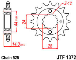JT Sprockets 1372.17 JTF első lánckerék