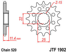 JT Sprockets 1902.14 JTF első lánckerék