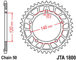 JT Sprockets 1800.45 JTA hátsó lánckerék alumínium