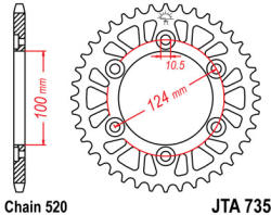 JT Sprockets 735.40 JTA hátsó lánckerék alumínium