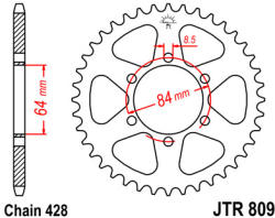 JT Sprockets 809.49 JTR hátsó lánckerék acél