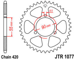 JT Sprockets 1077.47 JTR hátsó lánckerék acél