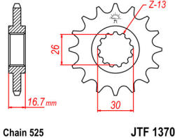 JT Sprockets 1370.16 JTF első lánckerék