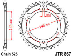 JT Sprockets 867.42 JTR hátsó lánckerék acél