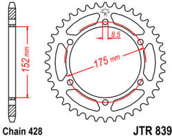 JT Sprockets 839.52 JTR hátsó lánckerék acél