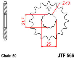 JT Sprockets 566.13 JTF első lánckerék