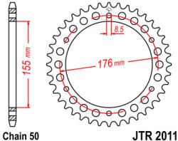 JT Sprockets 2011.45 JTR hátsó lánckerék acél