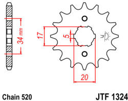 JT Sprockets 1324.11 JTF első lánckerék