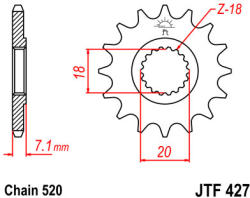 JT Sprockets 427.14 JTF első lánckerék
