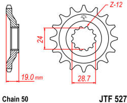 JT Sprockets 527.16 JTF első lánckerék