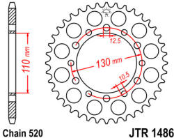 JT Sprockets 1486.38 JTR hátsó lánckerék acél