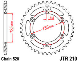 JT Sprockets 210.38 JTR hátsó lánckerék acél