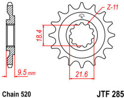 JT Sprockets 285.15 JTF első lánckerék