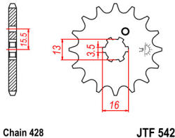 JT Sprockets 542.13 JTF első lánckerék