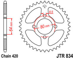 JT Sprockets 834.26 JTR hátsó lánckerék acél