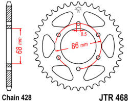 JT Sprockets 468.36 JTR hátsó lánckerék acél