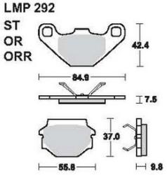 AP RACING fékbetét hátsó KTM MX 500 1992-1993 292 OR