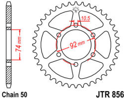 JT Sprockets 856.45 JTR hátsó lánckerék acél