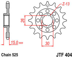 JT Sprockets 404.17 JTF első lánckerék