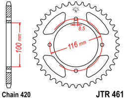 JT Sprockets 461.51 JTR hátsó lánckerék acél