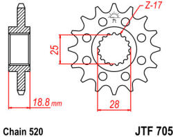 JT Sprockets 705.16 JTF első lánckerék