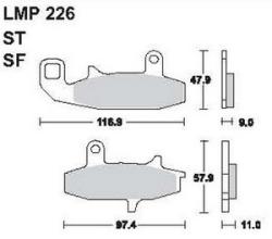 AP RACING fékbetét első SUZUKI DR-Z 800 1990-1990 226 SF