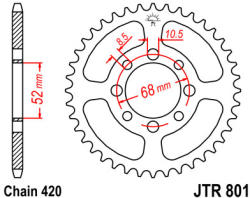 JT Sprockets 801.52 JTR hátsó lánckerék acél