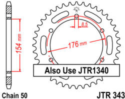 JT Sprockets 343.43 JTR hátsó lánckerék acél