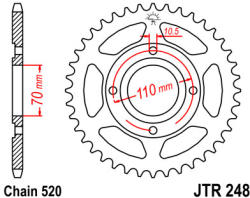 JT Sprockets 248.45 JTR hátsó lánckerék acél