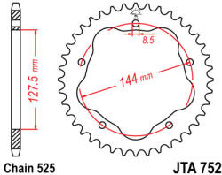 JT Sprockets 752.38 JTA hátsó lánckerék alumínium