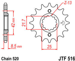 JT Sprockets 516.14 JTF első lánckerék