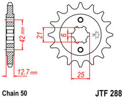 JT Sprockets 288.15 JTF első lánckerék