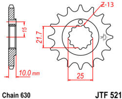 JT Sprockets 521.15 JTF első lánckerék