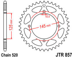 JT Sprockets 857.46 JTR hátsó lánckerék acél