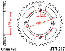 JT Sprockets 217.49 JTR hátsó lánckerék acél