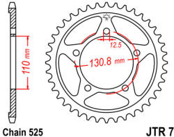 JT Sprockets 7.44 JTR hátsó lánckerék acél