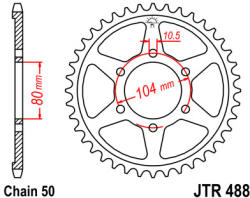 JT Sprockets 488.40 JTR hátsó lánckerék acél