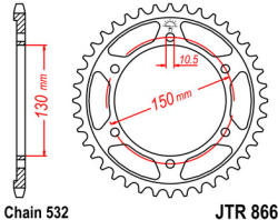 JT Sprockets 866.43 JTR hátsó lánckerék acél