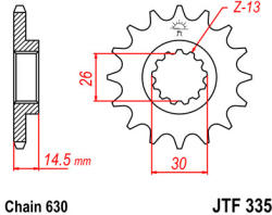 JT Sprockets 335.15 JTF első lánckerék