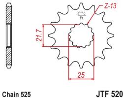 JT Sprockets JTF520.17RB első lánckerék rezgéscsillapító gumival