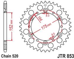 JT Sprockets JTR853.40ZBK hátsó lánckerék acél fekete