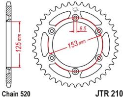 JT Sprockets JTR210.49ZBK hátsó lánckerék acél fekete