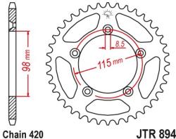 JT Sprockets JTR894.50ZBK hátsó lánckerék acél fekete