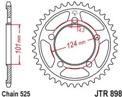JT Sprockets JTR898.41ZBK hátsó lánckerék acél fekete