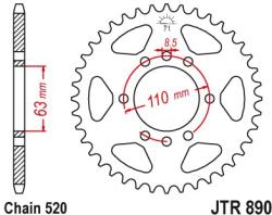 JT Sprockets JTR890.42ZBK hátsó lánckerék acél fekete