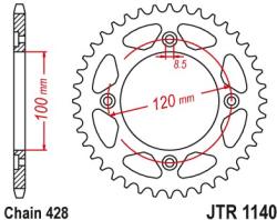 JT Sprockets JTR1140.54 hátsó lánckerék acél