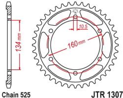 JT Sprockets JTR1307.42ZBK hátsó lánckerék acél fekete
